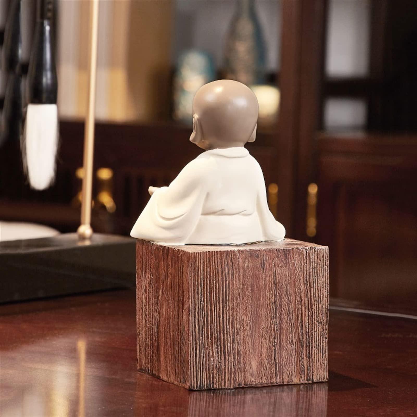 HIHELO Book Ends to Hold Books Heavy Duty Heavy Duty Bookends Unique Zen Monk Bookends Creative Buddhist Ornaments Home Decorations Simple Bookshelves Non Skid Book Stoppers Bookends Decorative