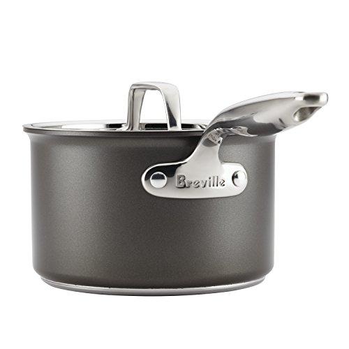 Breville Breville - 84478 Breville Thermal Pro Hard Anodized Nonstick Sauce Pan/Saucepan with Lid, 2 Quart, Gray