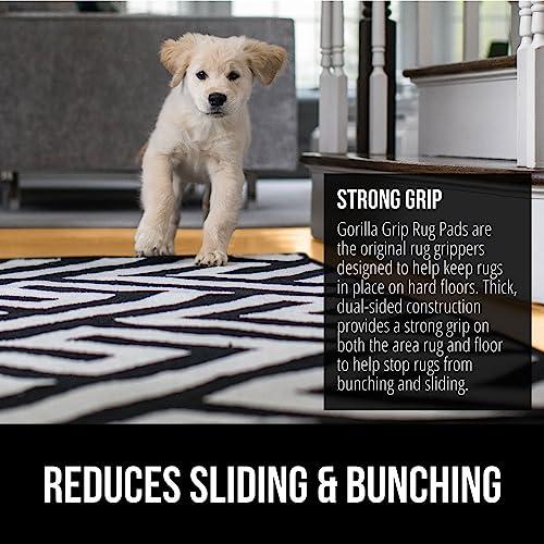 Gorilla Grip Gorilla Grip Extra Strong Rug Pad Gripper, Grips Keep Area Rugs Safe and in Place, Thick, Slip and Skid Resistant Pads for Hard Floors Under Carpet Mat Cushion and Hardwood Floor Protection 3x5 FT