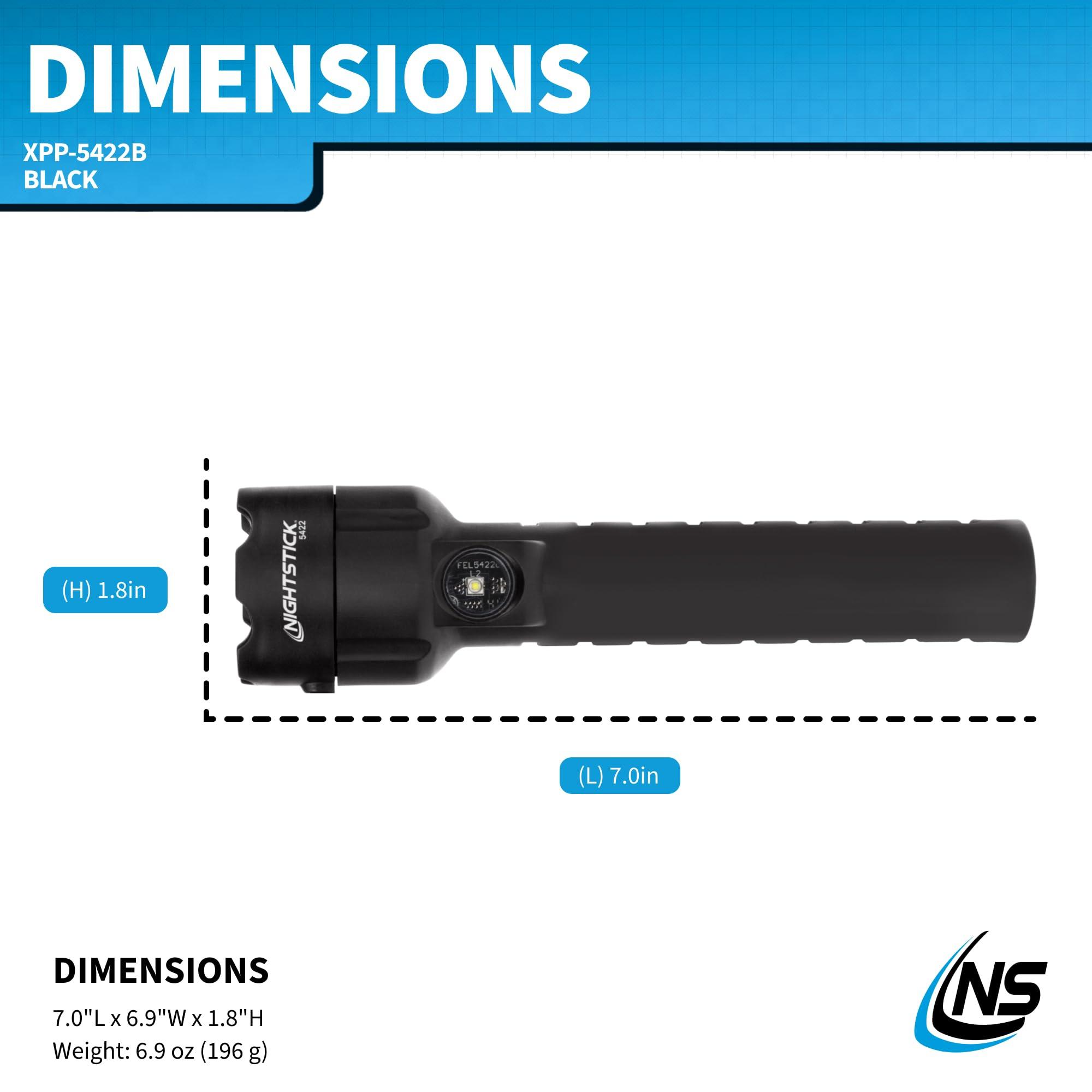 Nightstick Nightstick XPP-5422B 3 AA Intrinsically Safe Permissible Dual-Light Flashlight, Black