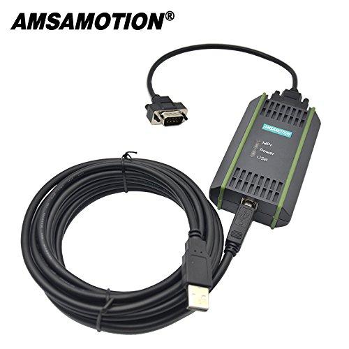AMSAMOTION AMSAMOTION USB-MPI Programming Cable for Siemens S7-200 300 400 Series 6ES7 972-0CB20-0XA0 PLC 0CB20 USB MPI/PPI/DP/PROFIBUS USB MPI PC-MPI Adapter