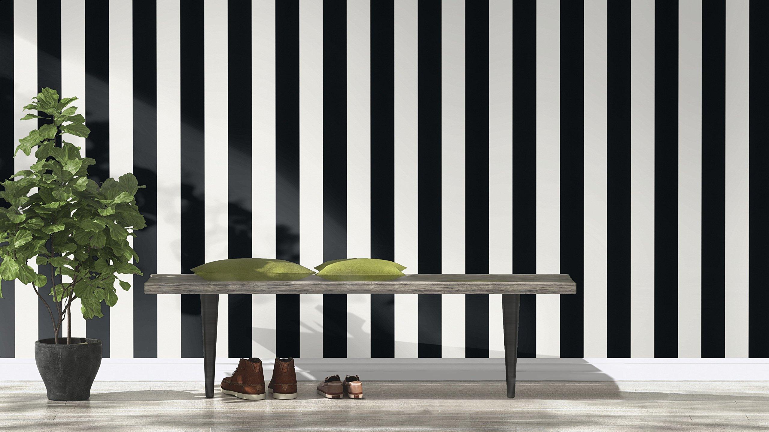 Rasch Rasch, “Just Me” Paper Wallpaper, Graphic Design, Striped, Black and Cream/White Colour, 286694