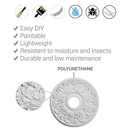 Ekena Millwork Ekena Millwork CM20FO2-03500 Foster Acanthus Leaf Ceiling Medallion, 20 1/2\"OD x 3 1/2\"ID x 1 1/2\"P, Factory Primed