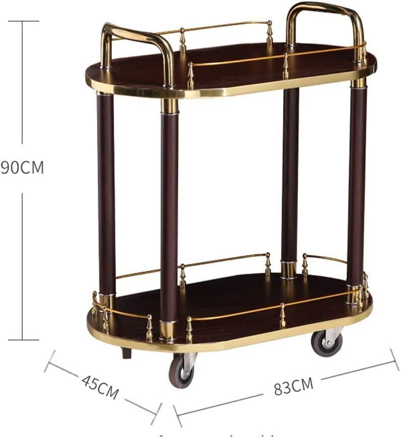 HAOKAZLBR Bar Serving Cart for Hotel Luxury Restaurant, Drinks Trolley On Wheels Fully Assembled, Liquor Trolley | Serving Trolley For 5 Star Hotel And Club Bar Cart Drinks Serving Tea Trolley ( Color : Gold )
