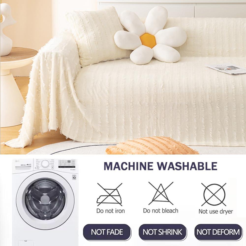 SPOUR Large Soft Tassel Throw for Sofa 1/2/3/4 Seater - Reversible Lightweight Decorative Blanket for Chair, Settees, Couch, Bed - Versatile and Stylish Blanket Throw