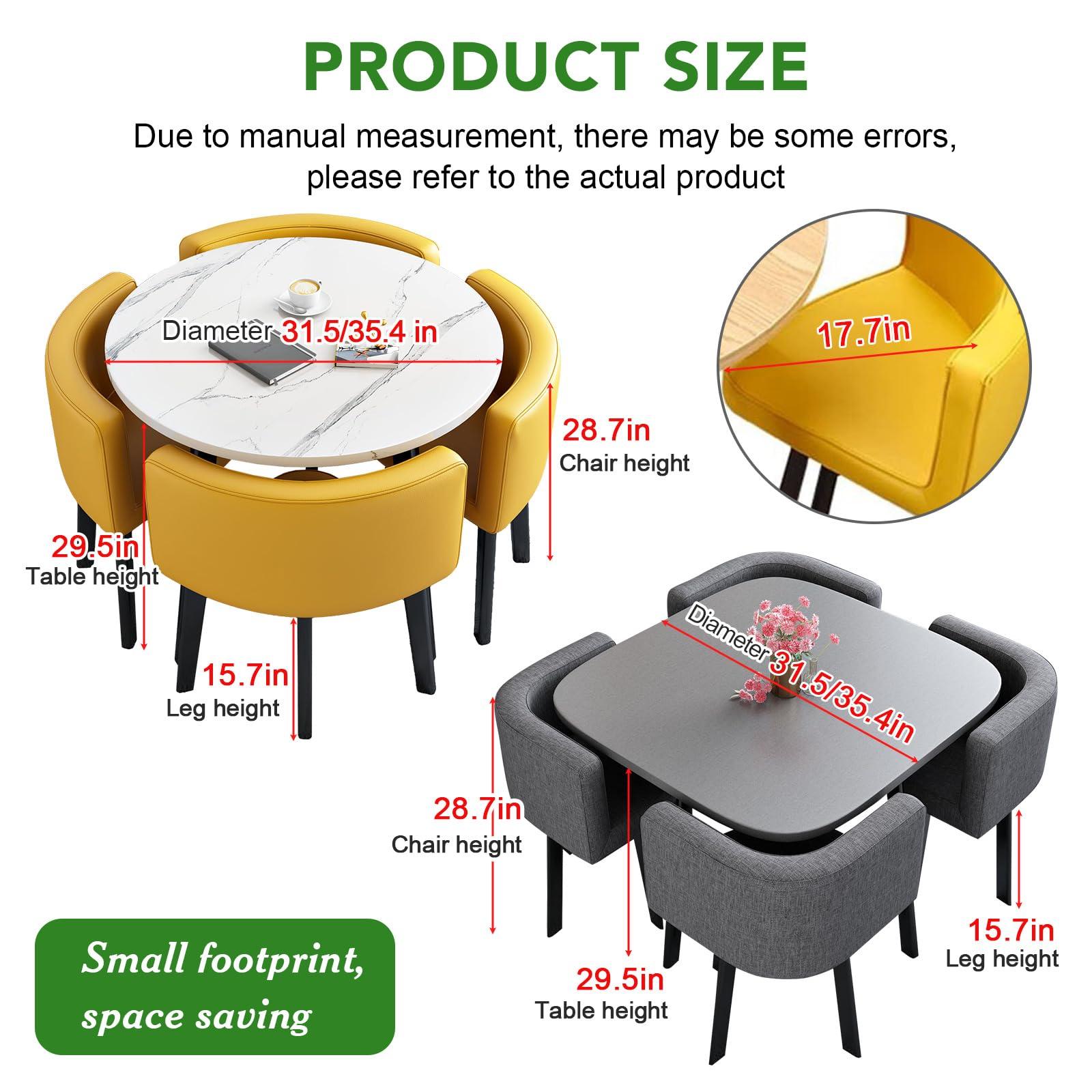 YKLYTBD YKLYTBD Dining Table Set for 4, Modern Dining Room Table Set for 4, Round Dining Table with 4 Chairs, Conference Reception Table, Kitchen Breakfast Nook Table Set Furniture