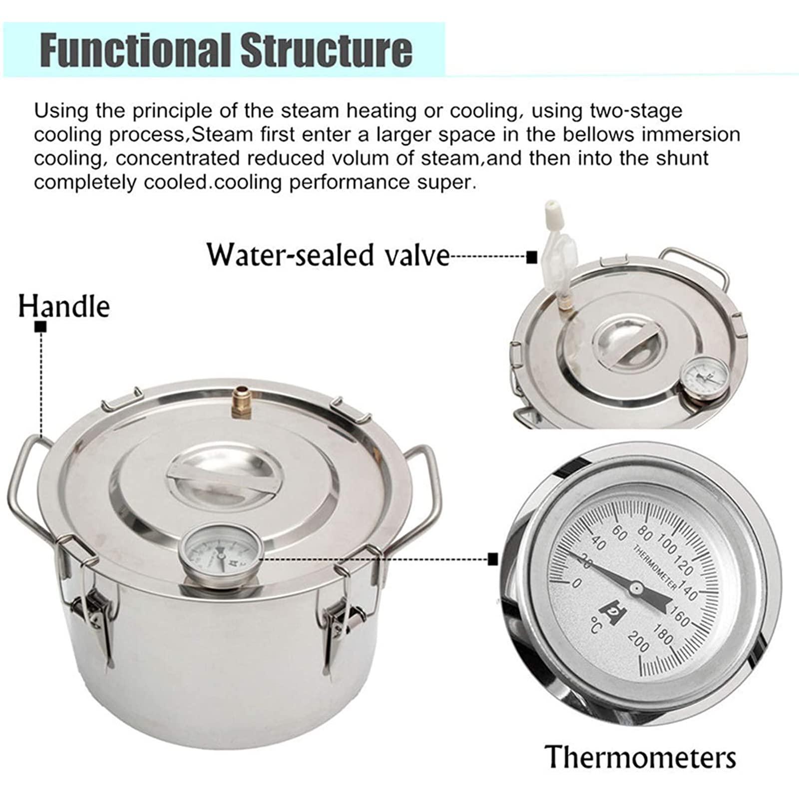 ANZAGA ANZAGA Home Use Stainless Steel Distiller Water Wine Alcohol Distiller Distilling Equipment,8l/2gal