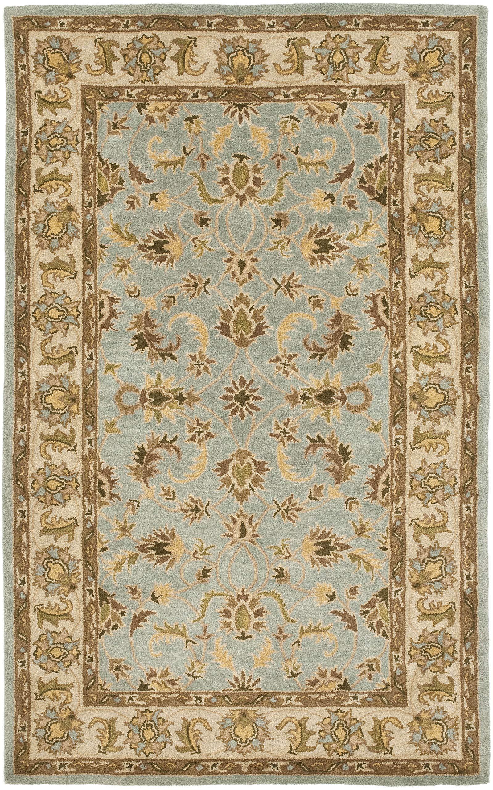 Safavieh SAFAVIEH Heritage Collection Area Rug - 6\' x 9\', Light Blue & Beige, Handmade Traditional Oriental Wool, Ideal for High Traffic Areas in Living Room, Bedroom (HG913A)