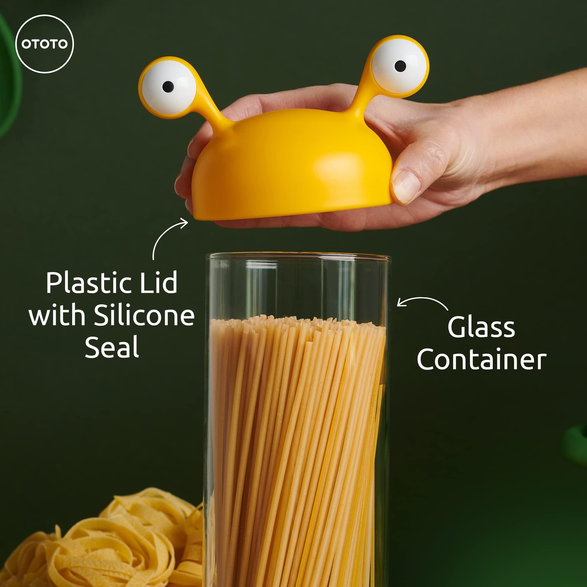OTOTO OTOTO Noodle Monster Spaghetti Container Storage for Pantry - BPA-free Glass, Airtight, Food Grade & Dishwasher Safe - Pasta Holder - 5x3.5x12.75 in