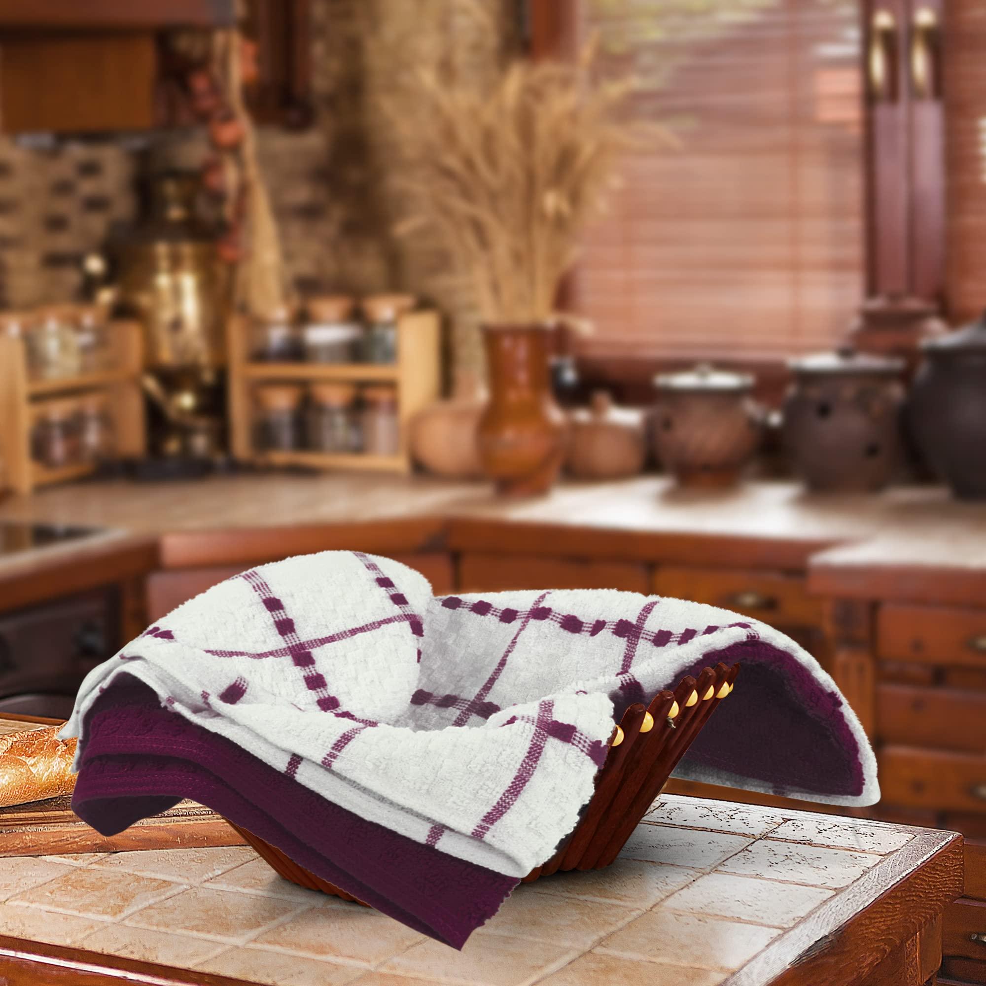 Utopia Towels Utopia Towels Kitchen Towels 12 Pack, 15 x 25 Inches, 100% Ring Spun Cotton Super Soft and Absorbent Linen Dish Towels, Tea Towels and Bar Towels Set (Burgundy)