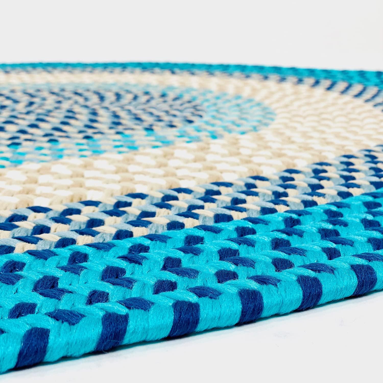 Colonial Mills Colonial Mills Kingston Braided Rug, 8x11, Aqua