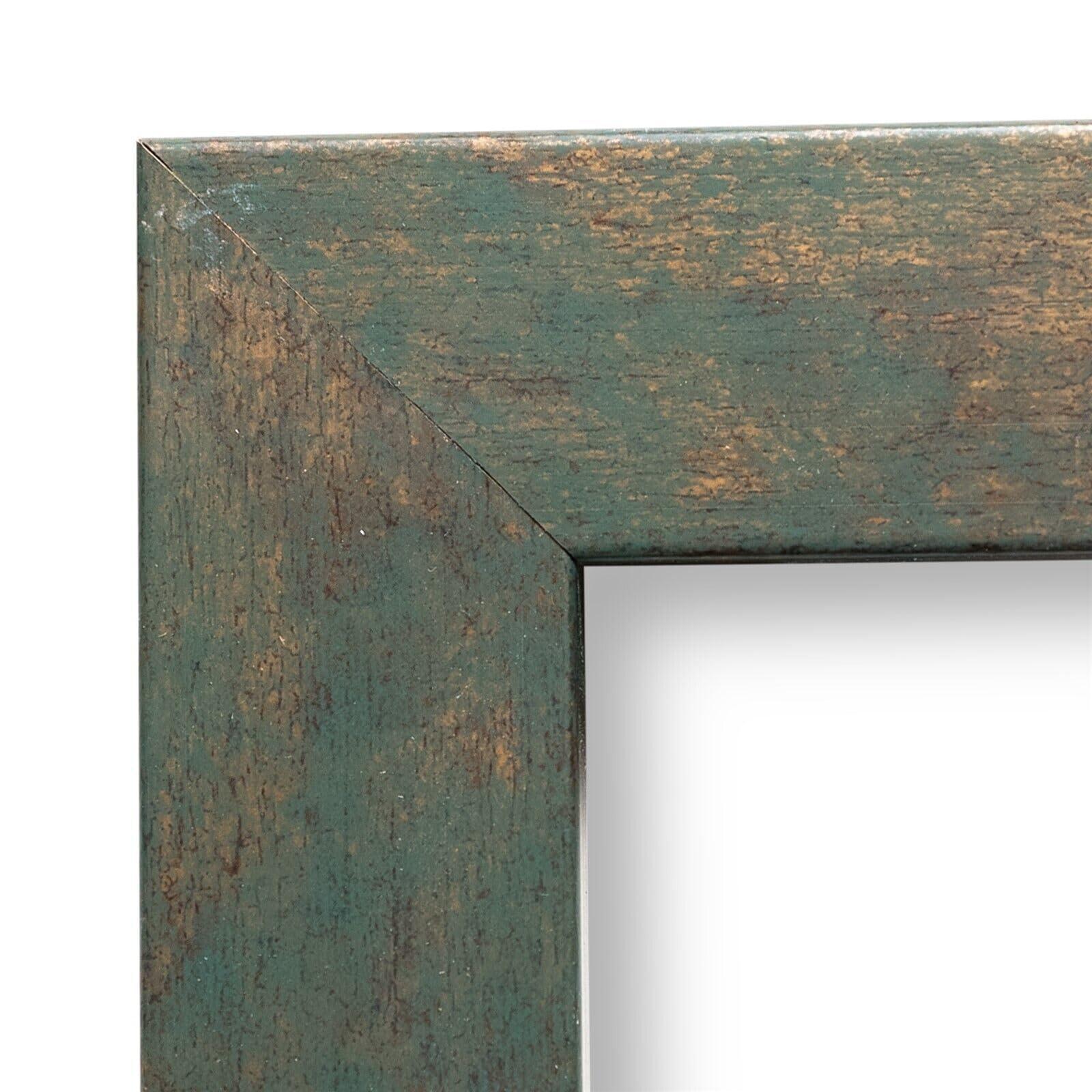 US Art US Art 14x20 - Inch Picture Frame, Smooth Wrapped Finish, 1.25 - Inch Wide Flat, Seaweed Green Gold, 100% American Wood Composite MDF