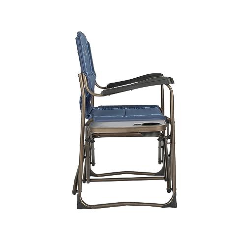 TIMBER RIDGE TIMBER RIDGE Double Camping Chair Foldable Loveseat Directors Chairs, Oversized Double Folding Camping Chairs with 2 Side Tables, 2 Person Lawn Chair, Heavy Duty Support 600 LBS for Outdoor, Blue