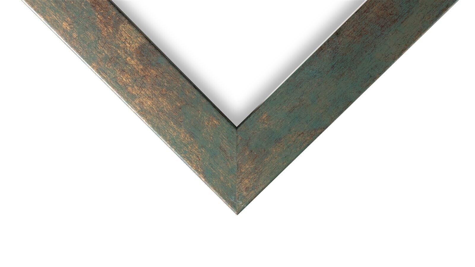 US Art US Art 14x20 - Inch Picture Frame, Smooth Wrapped Finish, 1.25 - Inch Wide Flat, Seaweed Green Gold, 100% American Wood Composite MDF