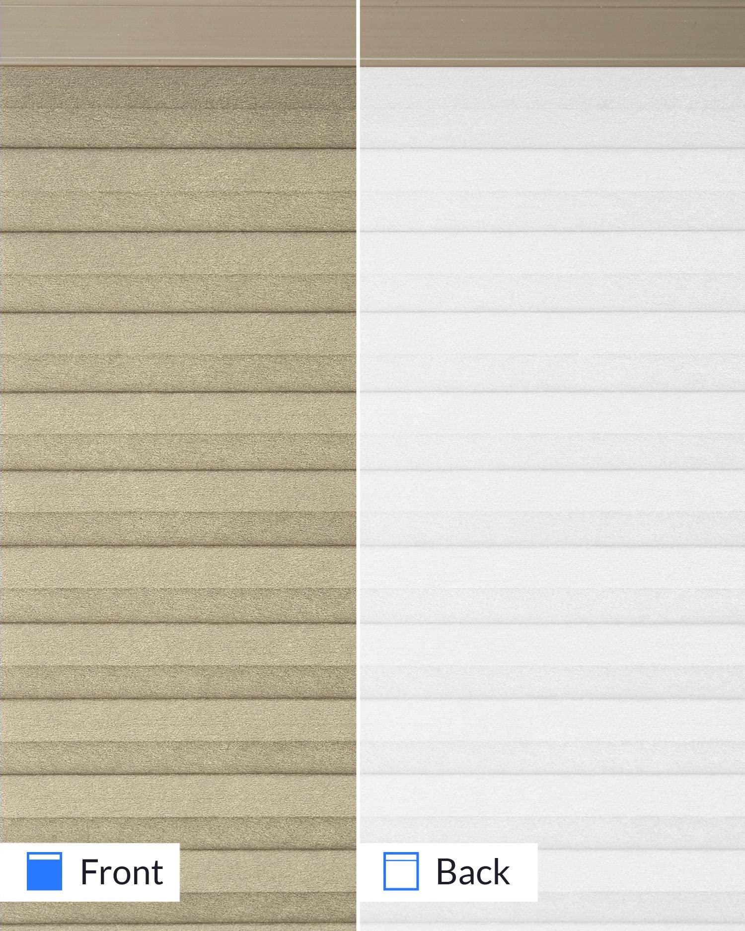 CHICOLOGY CHICOLOGY Cellular Shades, Top Down Bottom Up Shades, Blinds for Windows, Window Shades for Home, Door Blinds, Window Coverings, Cellular Blinds,Khaki Grey - Blackout, 57.25" W x 72" H