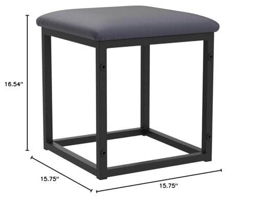 LUGSHIREE LUGSHIREE 5 in 1 Nesting Ottoman Cube Chair, Stackable Stools, Leather Square Ottoman Bench, Foot Stool with Wheels for Living Room,Dining Room 15.75x15.75x16.54 inches