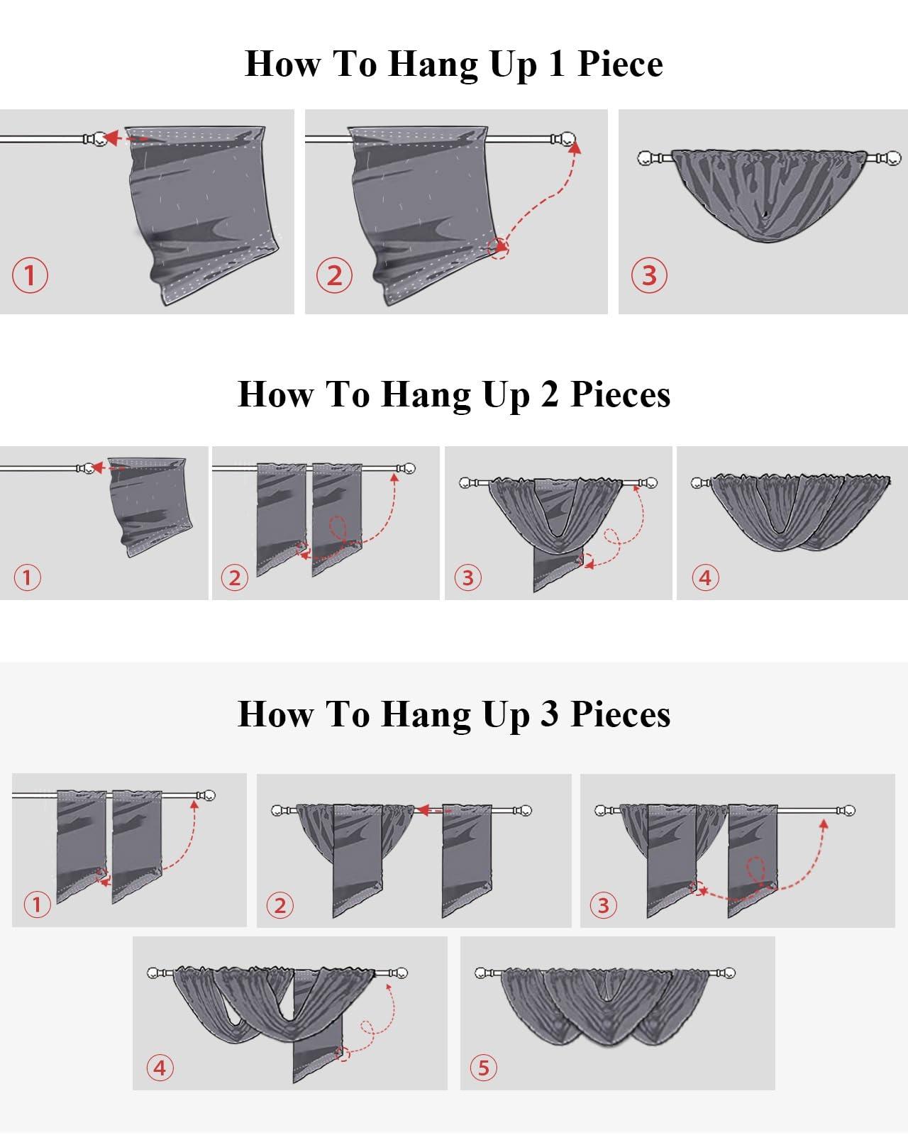 Hokiten Hokiten Blue Ombre Coastal Sheer Waterfall Valance Curtains for Window, Modern Blue Sea Wave Abstract Art Rod Pocket Sheer Topper Swag Curtains for Living Room, Kitchen 38.5" W x 47.2" L, 1 Panel