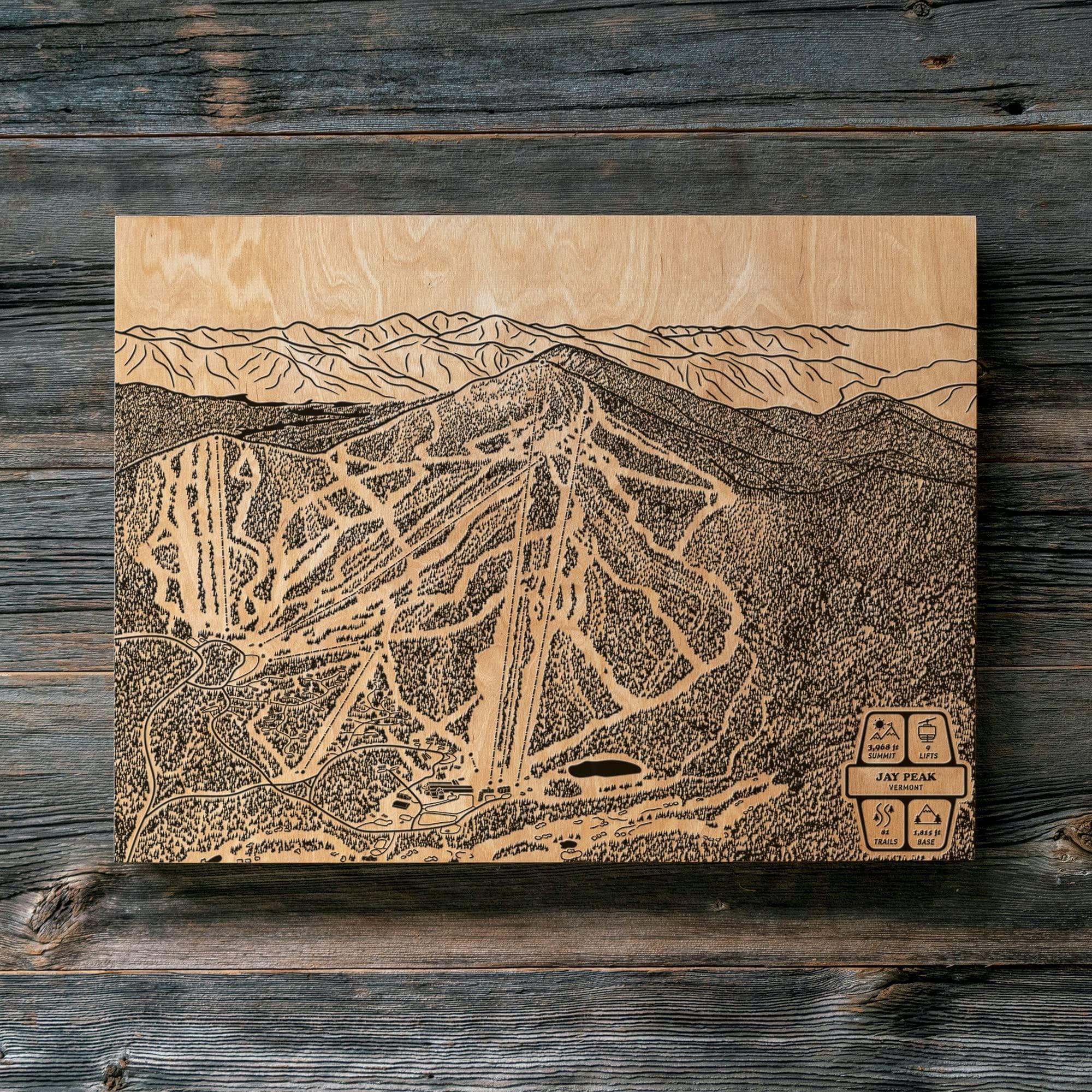 Benoit\'s Design Co. Jay Peak Vermont Ski Trail Map