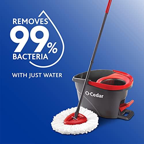O-Cedar O-Cedar Easywring Microfiber Spin Mop & Bucket Floor Cleaning System with 3 Extra Refills