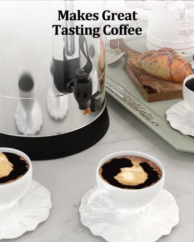 GarveeTech Coffee Urn 65 Cup, Dual Layers Stainless Steel Commercial Coffee Maker 10L/2.6 Gal Large Coffee Dispenser, Fast Brewing Electric Hot Water Dispenser With Keep-Warm Mode For Events Catering