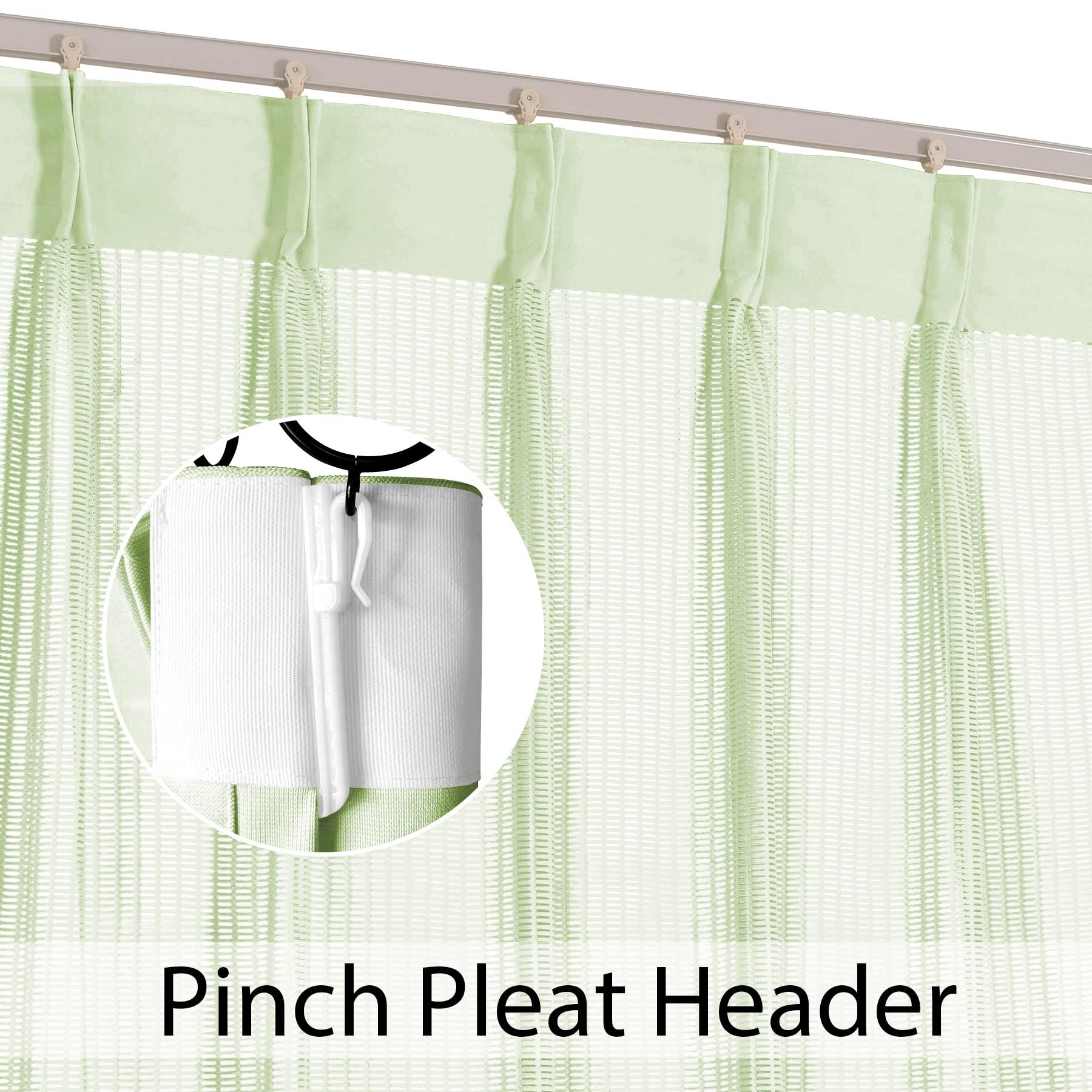 Fcosie Fcosie Extra Wide 15ft Wide x 8.5ft Tall Hospital Room Divider Curtains Pinch Pleat Green, Cubicle Curtain Panel, Medical Grade Privacy Curtain with Mesh Top, Hospital Bed Divider Curtain, 1 Panel
