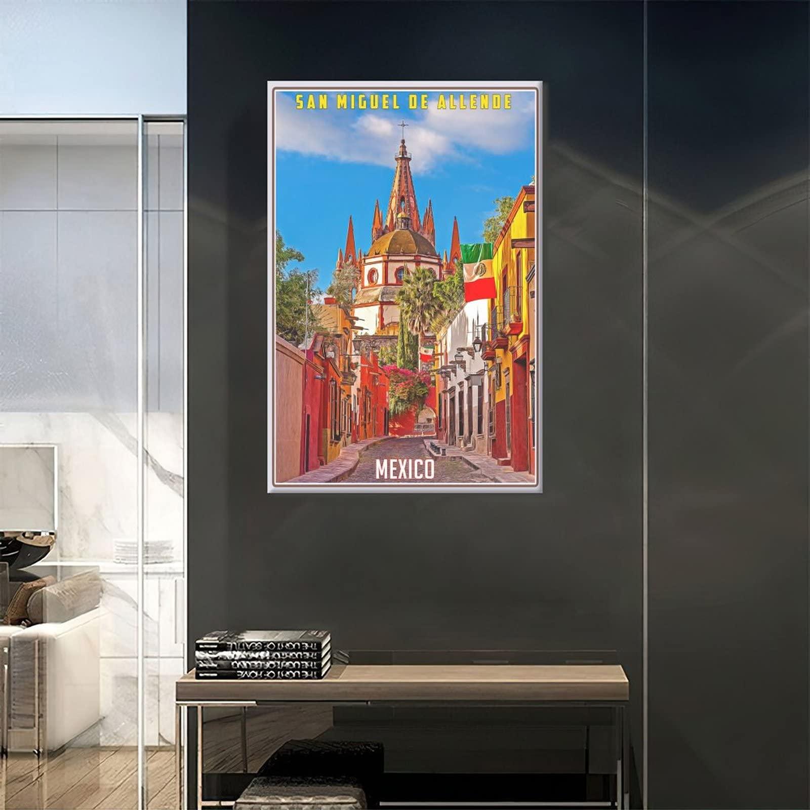 QRTY QRTY Mexico San Miguel De Allende Vintage Travel Poster Canvas Art Wall Decor Poster Picture Print Painting Posters Gift 12x18inchs(30x45cm)