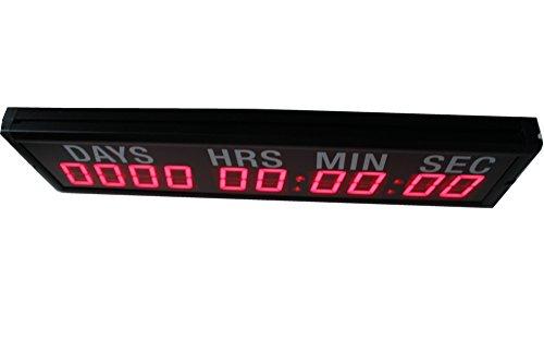 AZOOU AZOOU 2.3-inch 10 Digits with Red Color LED Timer Countdown/up Wall Mounted Clock with Days Hours Mins Secs