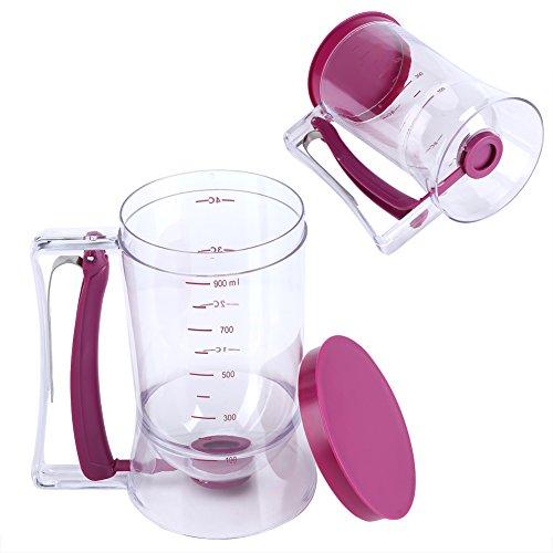 Yosoo Yosoo 900ml Batter Dispenser, Pancake Cupcake Baking Tool, for Cupcakes, Muffins, Creeps Cakes, Waffles, Pour Dough Evenly with Measuring Label