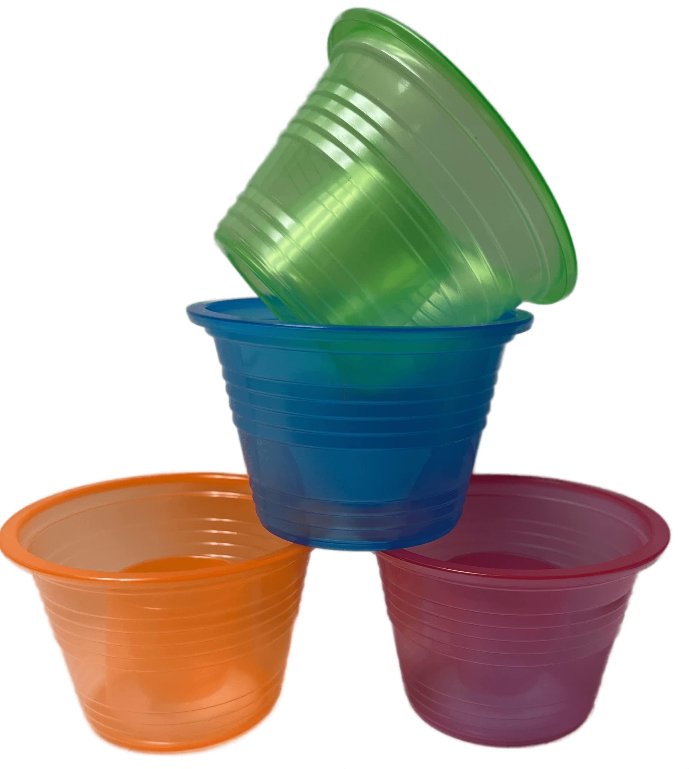 Clear Lake Plastic Power Bomber Shot Cups or Jager Blaster Bomb Glasses (Package of 120, Assorted Neon - Soft Plastic)