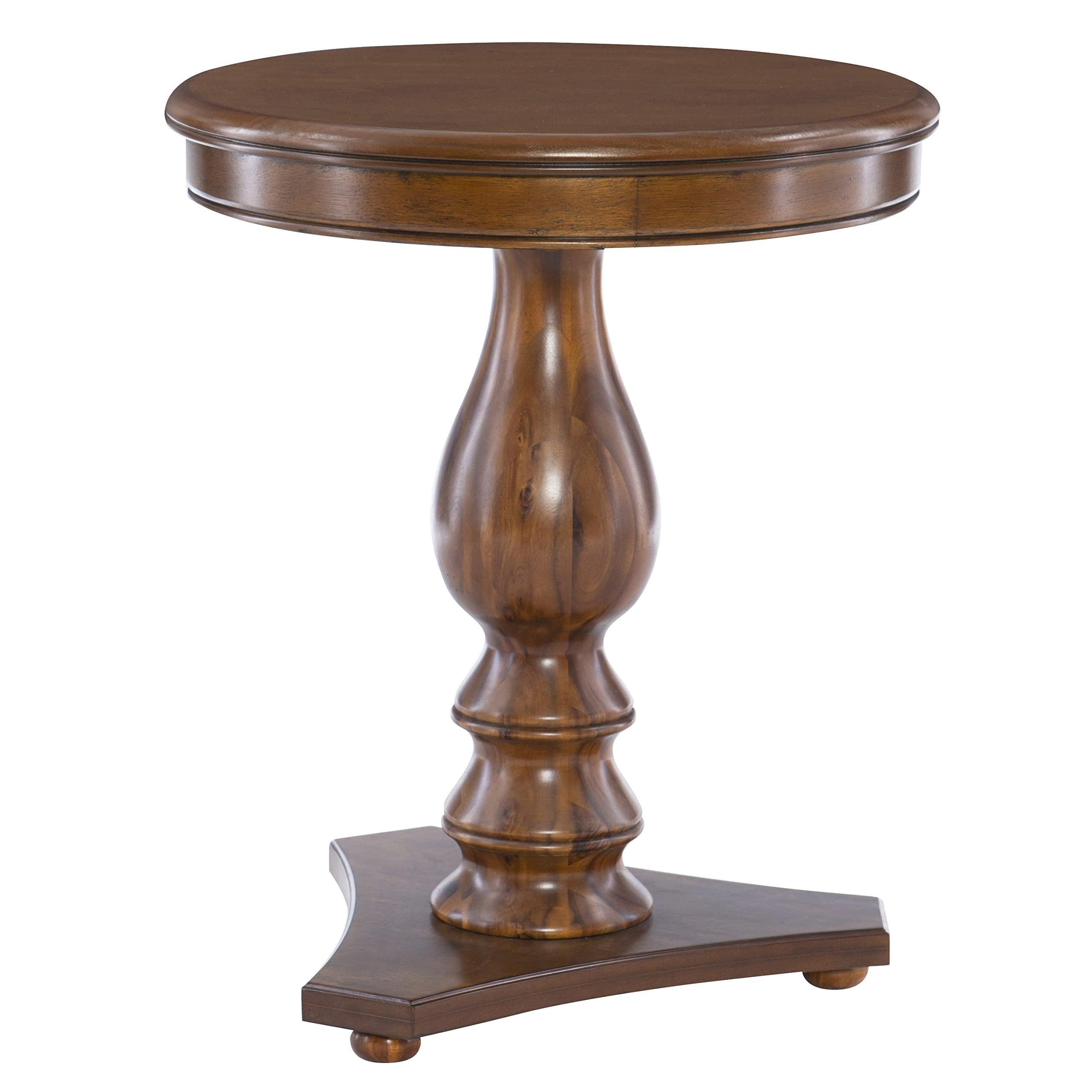 Powell Powell Hazelnut Round Top Finley Pedestal Accent Side Table