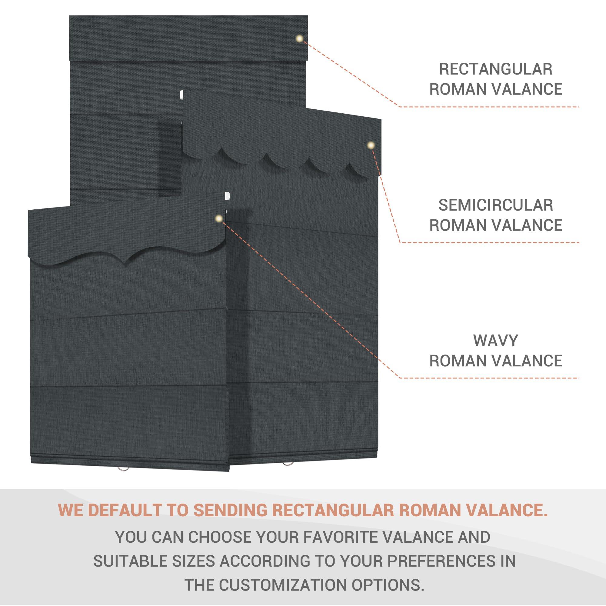 HOTSOON HOTSOON Top Down Bottom Up Roman Shades for Window,Cordless,Blackout Roman Window Shades,Room Darkening Fabric Thermal Insulation Custom Roman Blinds for Living Room Loft,Dark Gray,68W x 56H