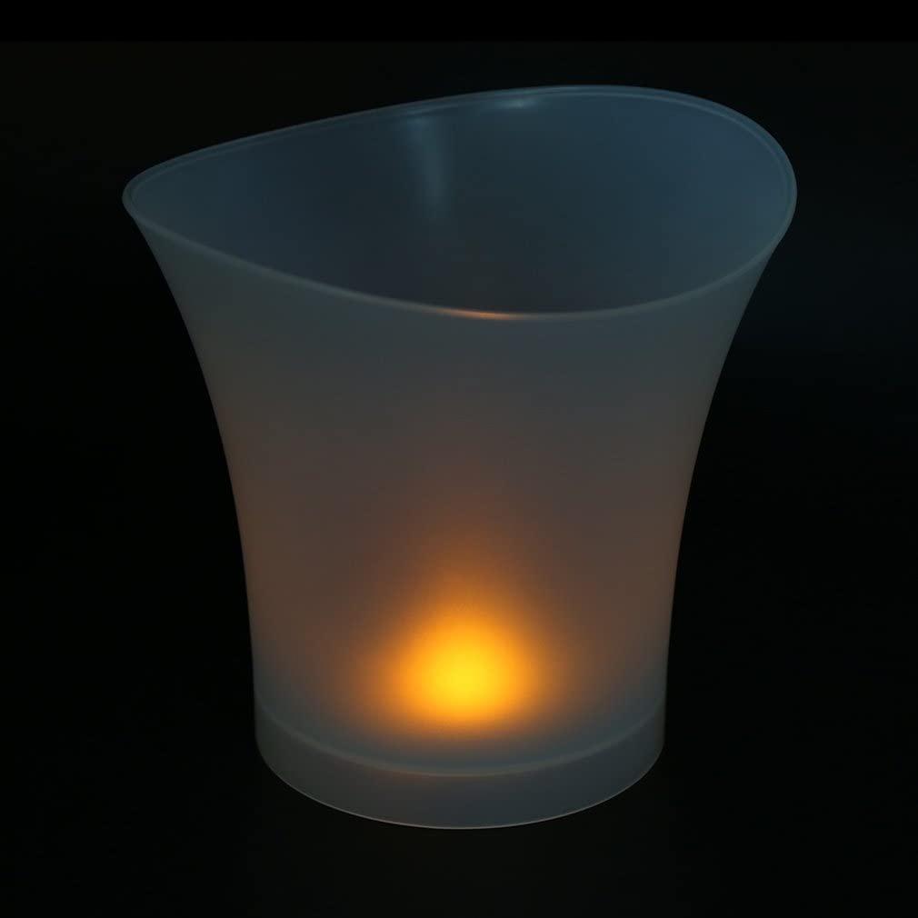 UUNVTOSU UUNVTOSU Plastic LED Ice BucketWaterproof Environmental Protection Ice Buckets Bar Nightclub Light Up Champagne Whiskey Beer Bucket Bars Bucket (Color : Yellow-)
