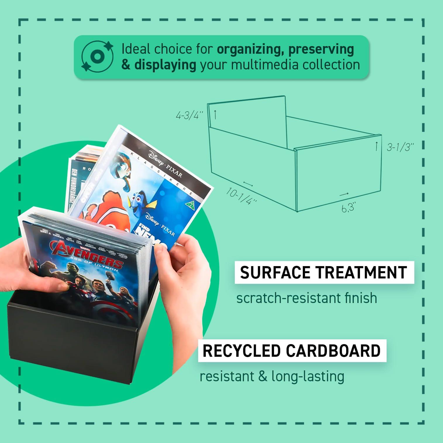 Tarifold DJOIS by Tarifold - CD & DVD Storage Box - Durable Material - Compact Size - Holds 80 Sleeves - Scratch Resistant - Can Hold Blu-Ray Discs & X-Box Video Games - Made in Denmark - Black