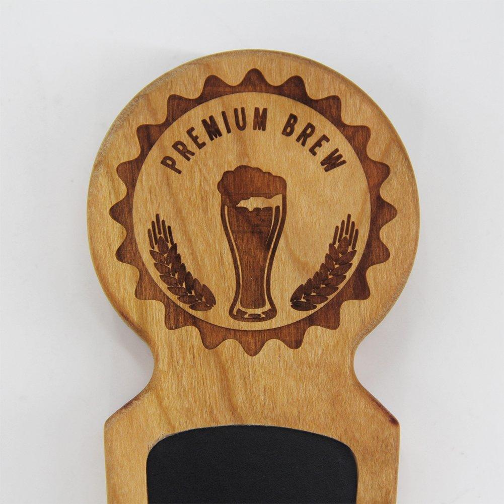 Fanfoobi Fanfoobi Wooden keg tap Handles, Made of Cherry, 8.3\" Length, Round top Chalkboard Wine Beer tap Handle, Beer Lover Gift