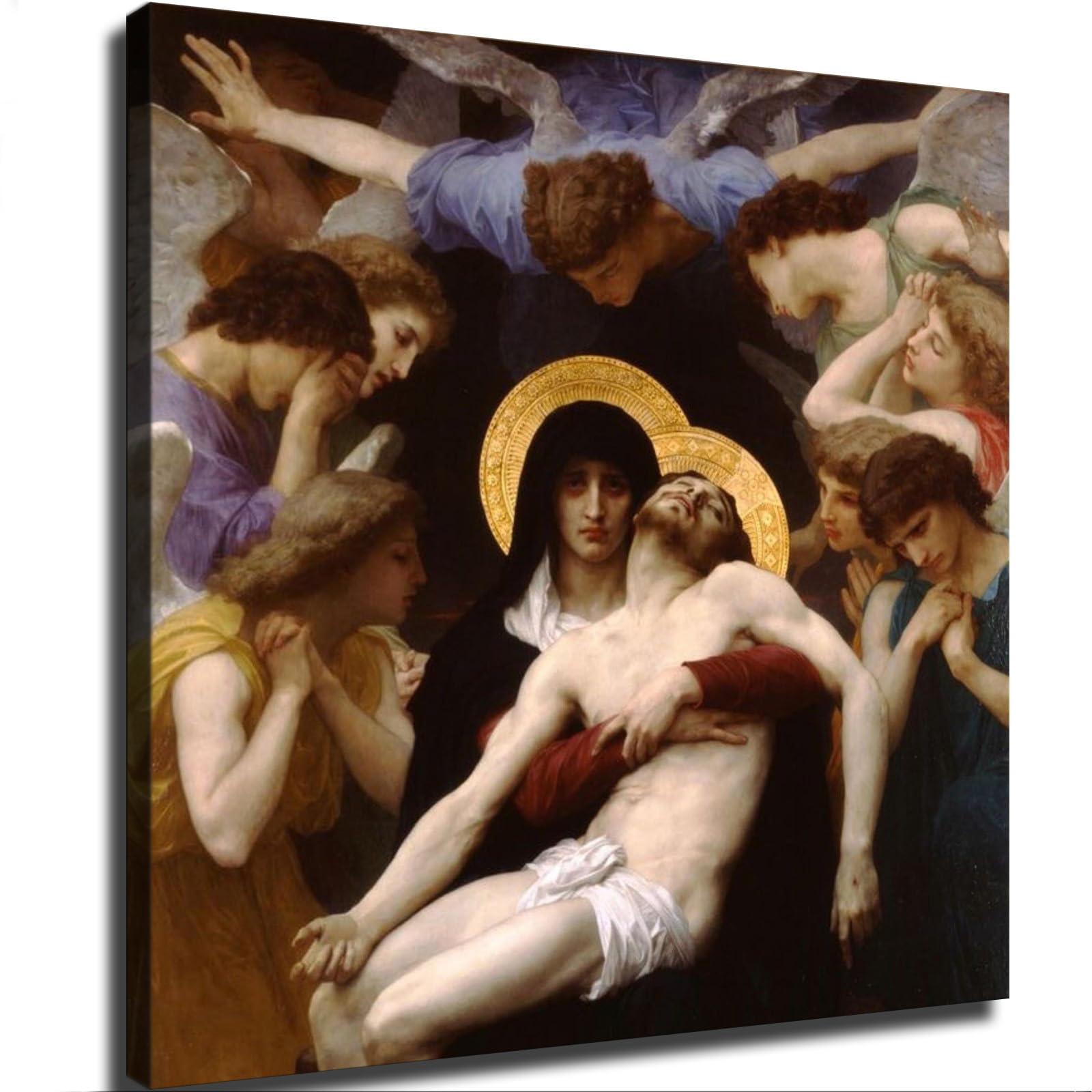 ZjkhOp Piet By William-Adolphe Bouguereau Poster Modern Wall Art HD Picture Canvas Printing Family Bedroom Office Artwork Decor (28x28-Unframed)