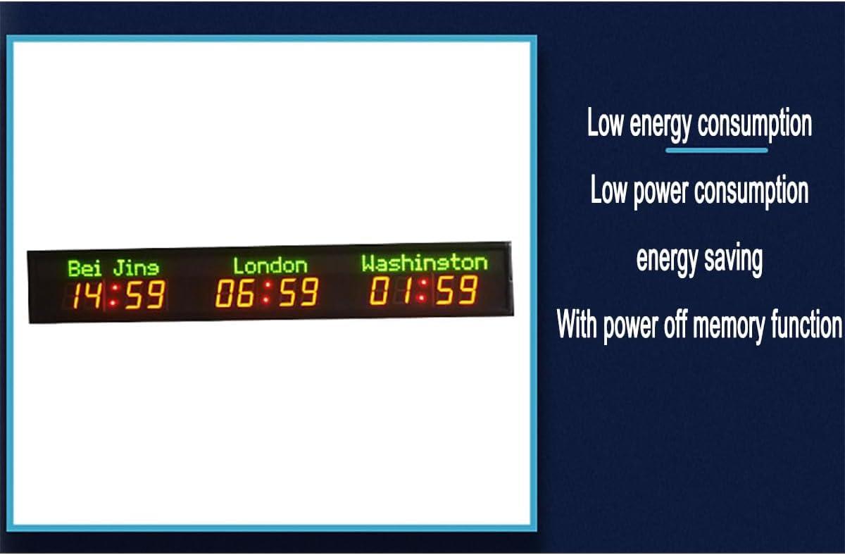Kadxyan Kadxyan Time Zone Clocks for The Wall, World Clock Multiple Time Zones, 3 Time Zone Clocks, WiFi Connection, City Can Be Changed, Suitable for Multinational Hotels, Airports, Entertainment Venues
