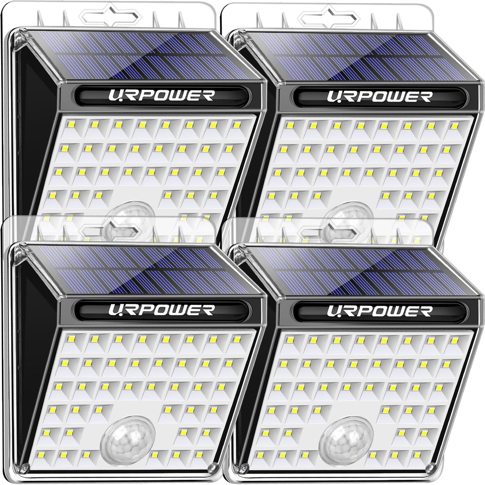 URPOWER URPOWER Solar Lights Outdoor, 40 LED Motion Sensor Security Lights Solar Flood Lights Waterproof Solar Powered Outdoor Lights for Backyard, Fence, Deck, Patio, Garage (4 Pack)