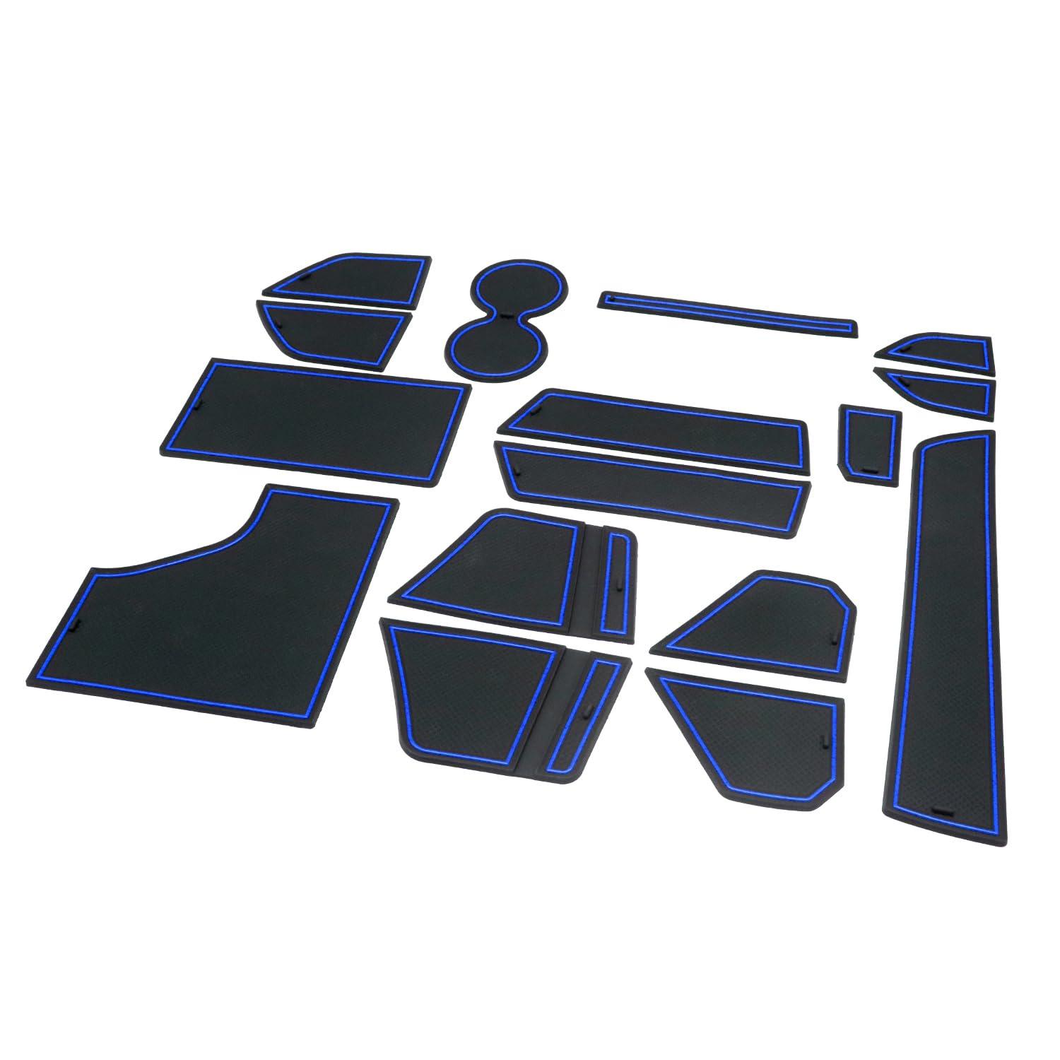 KENTUTO KENTUTO for Nissan Sentra Accessories 2025 2024 2023 2022 2021 2020 Custom Cup Holder Insert Liners Center Console Liners Interior Door Pockets Rubber Pad Mat Kit (Blue Trim)
