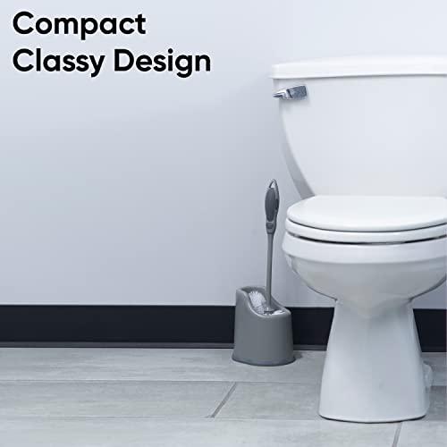 Superio Superio Toilet Brush and Holder (1 Pack) Toilet Scrubber Bowl Cleaner Brushes Wand, Toilets Brush with Holder Caddy, Bathroom Cleaning Brush, Bowl Brush Set