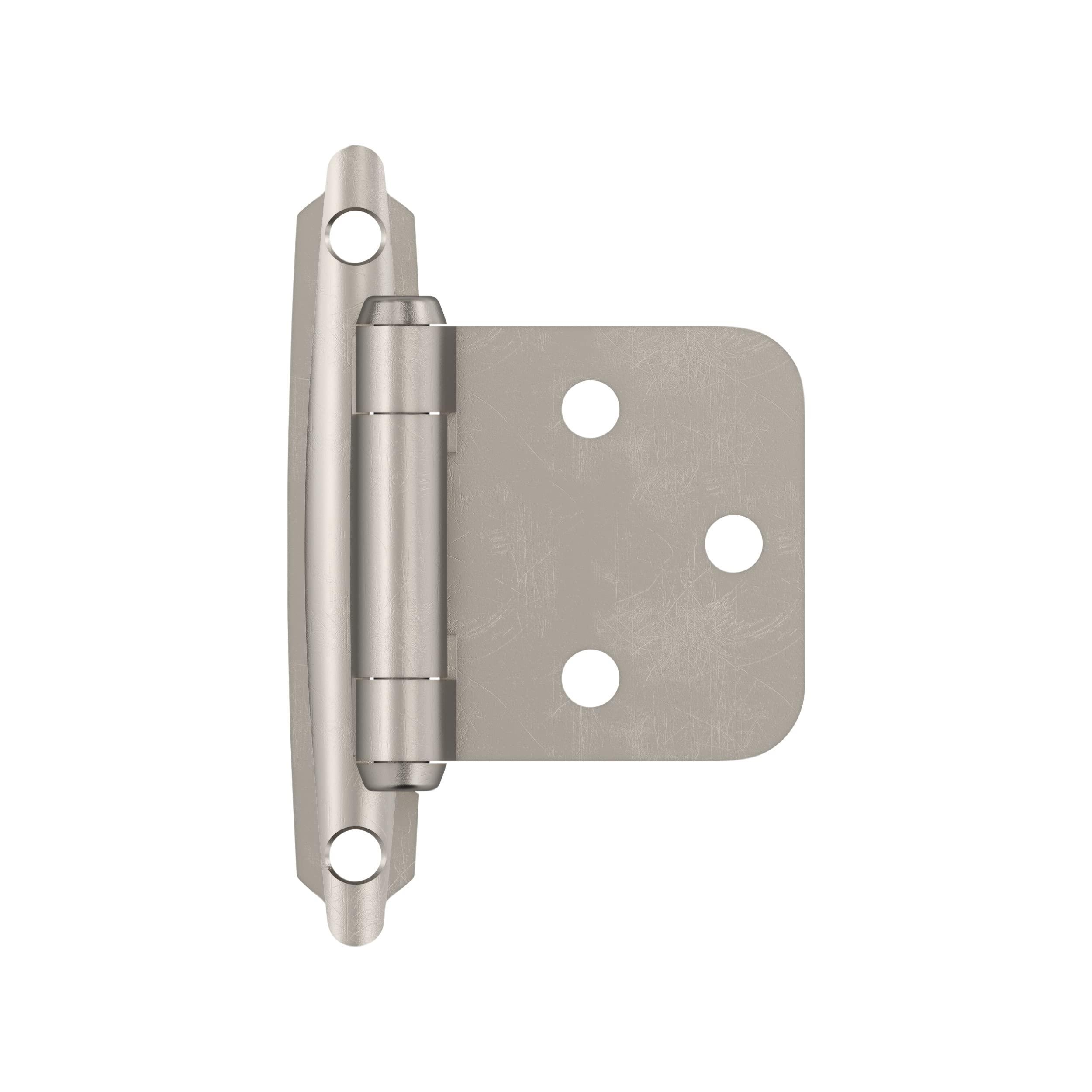 Amerock Amerock | Cabinet Hinge | Variable Overlay Hinge | Satin Nickel | 10 Pack | Self-Closing Hinge | Face Mount Hinge | Cabinet Door Hinge