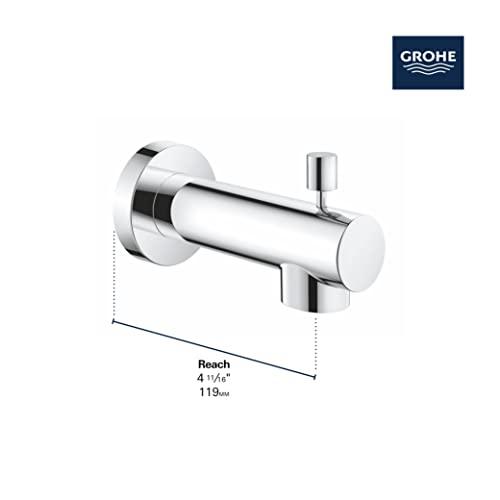 GROHE GROHE 13366000 Concetto Bathtub Faucet Tub Spout with Shower Diverter, Brass, Starlight Chrome