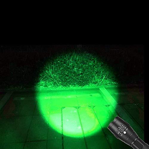 GaiGaiMall GaiGaiMall 2 Pack Tactical Green Light Flashlight Single Modes Zoomable LED Hunting Light for Night Vision