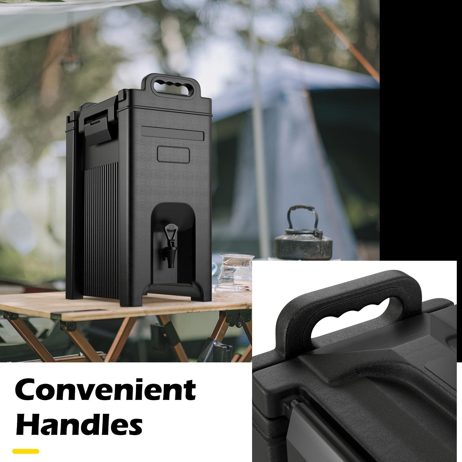 COSTWAY COSTWAY Insulated Beverage Dispenser, 5 Gallon Ice and Hot Drink Server with Handles for Catering, Food-grade LLDPE Material, Keep Hot Chocolate Coffee Tea Warm, Hot beverage Dispenser for Party