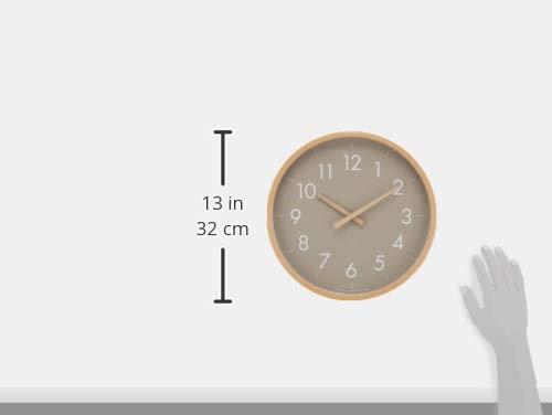 (Creer) Creer CAMPAS Wall Clock, Large Gray, 1.6 x 12.2 x 12.2 inches (4 x 31 x 31 cm)
