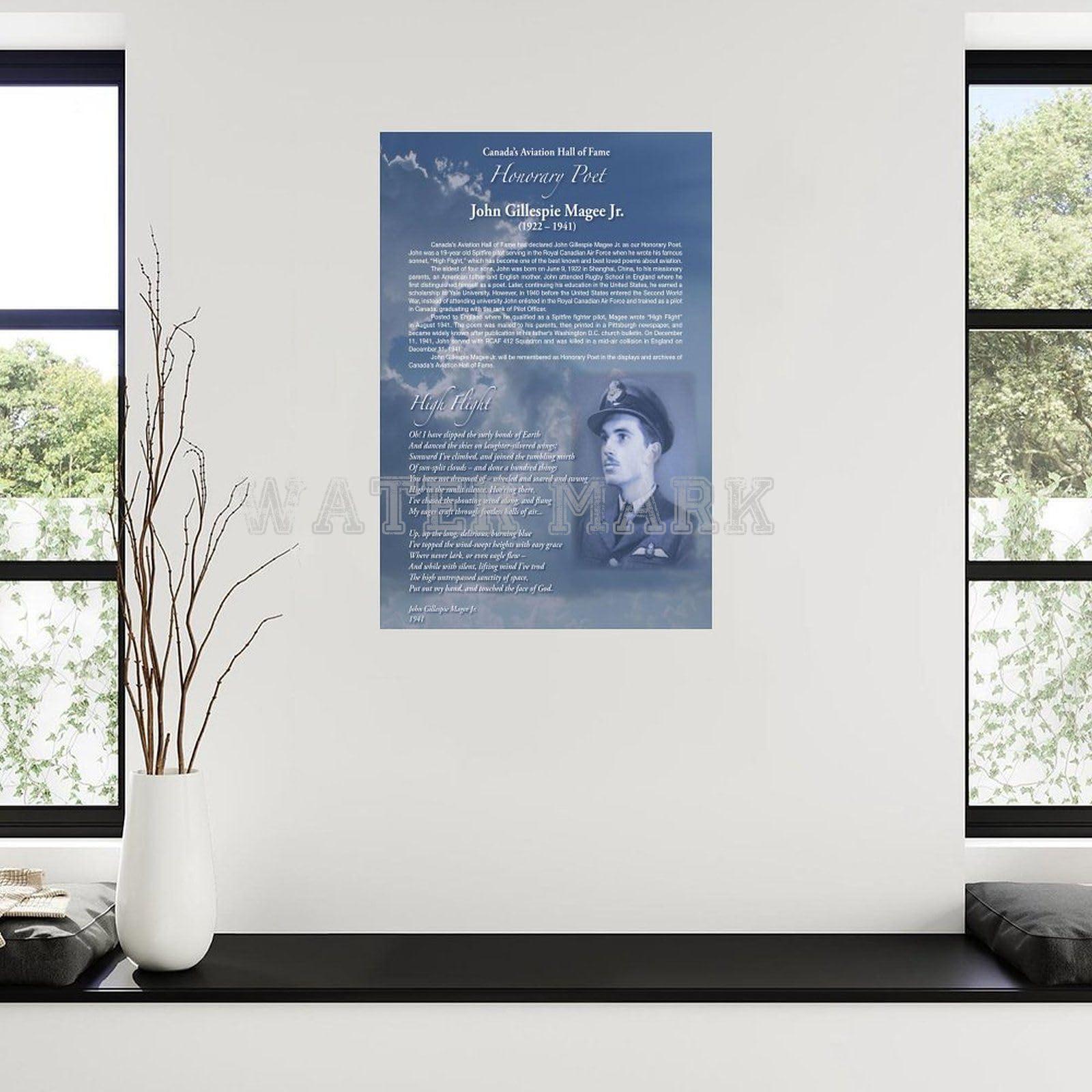 UTWDDCC UTWDDCC High Flight Poem by John Gillespie Magee Jr Poster (4) Canvas Painting Wall Art Poster for Bedroom Living Room Decor 12x18inch(30x45cm)