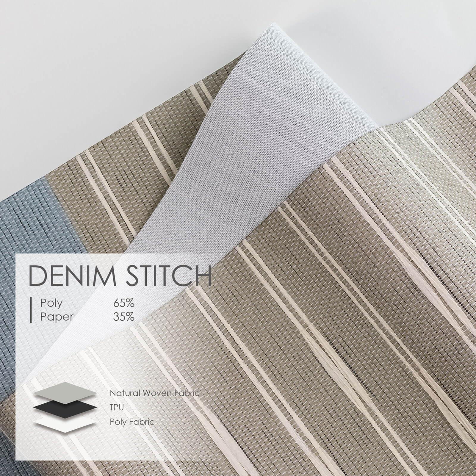 GoDear Design GoDear Design 99.99% Blackout Adjustable Sliding Vertical Blinds 45.8"- 86" W x 96" H, Extendable Window Blinds for Sliding Glass Doors Patio Doors, Trimmable Panel Curtains, Denim Stitch