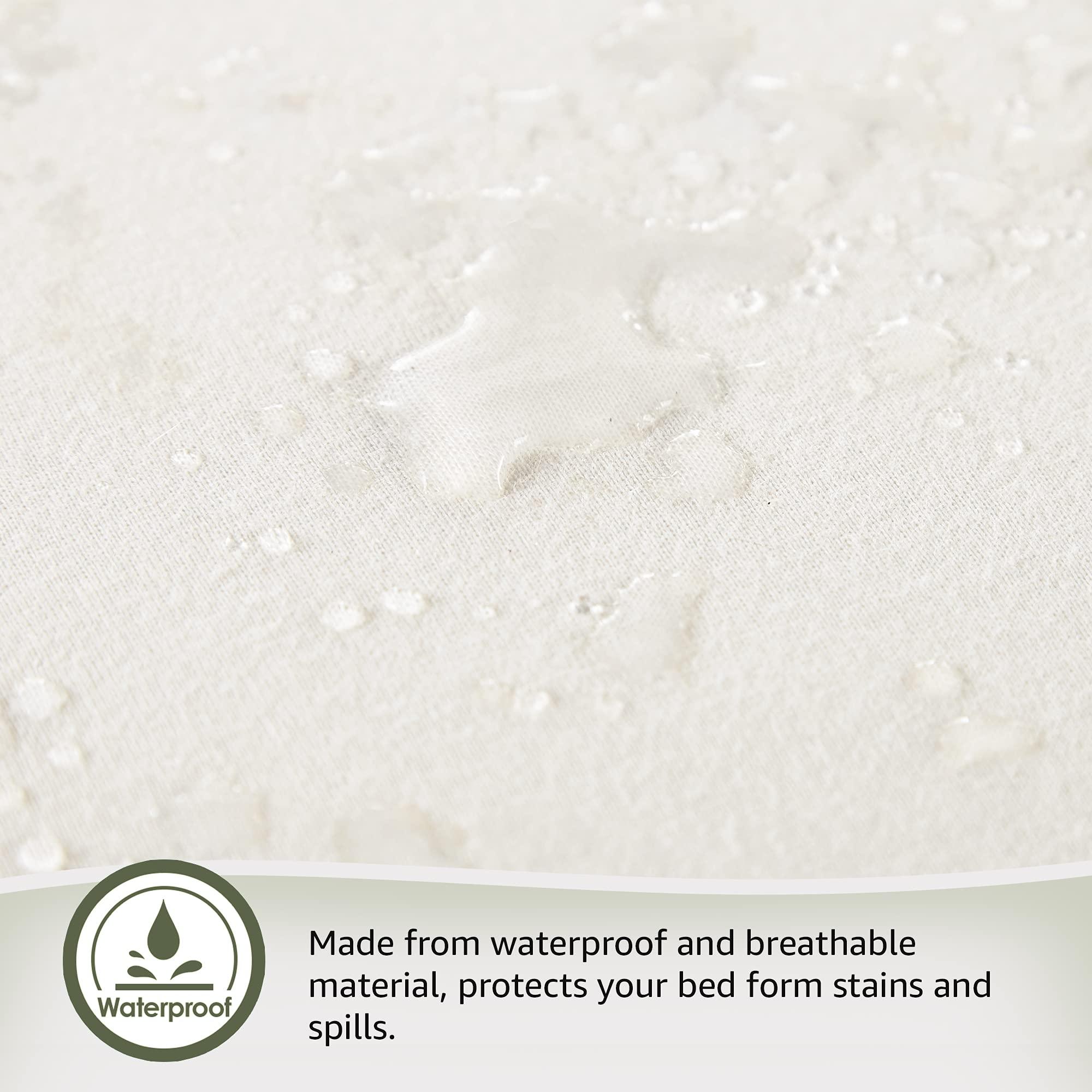 Whisper Organics Organic Waterproof Mattress Protector Queen Size - 100% Waterproof Mattress Pad with Quiet & Breathable Triple Layer Protection - Fairtrade & GOTS Certified Durable Machine Washable Design (Queen)
