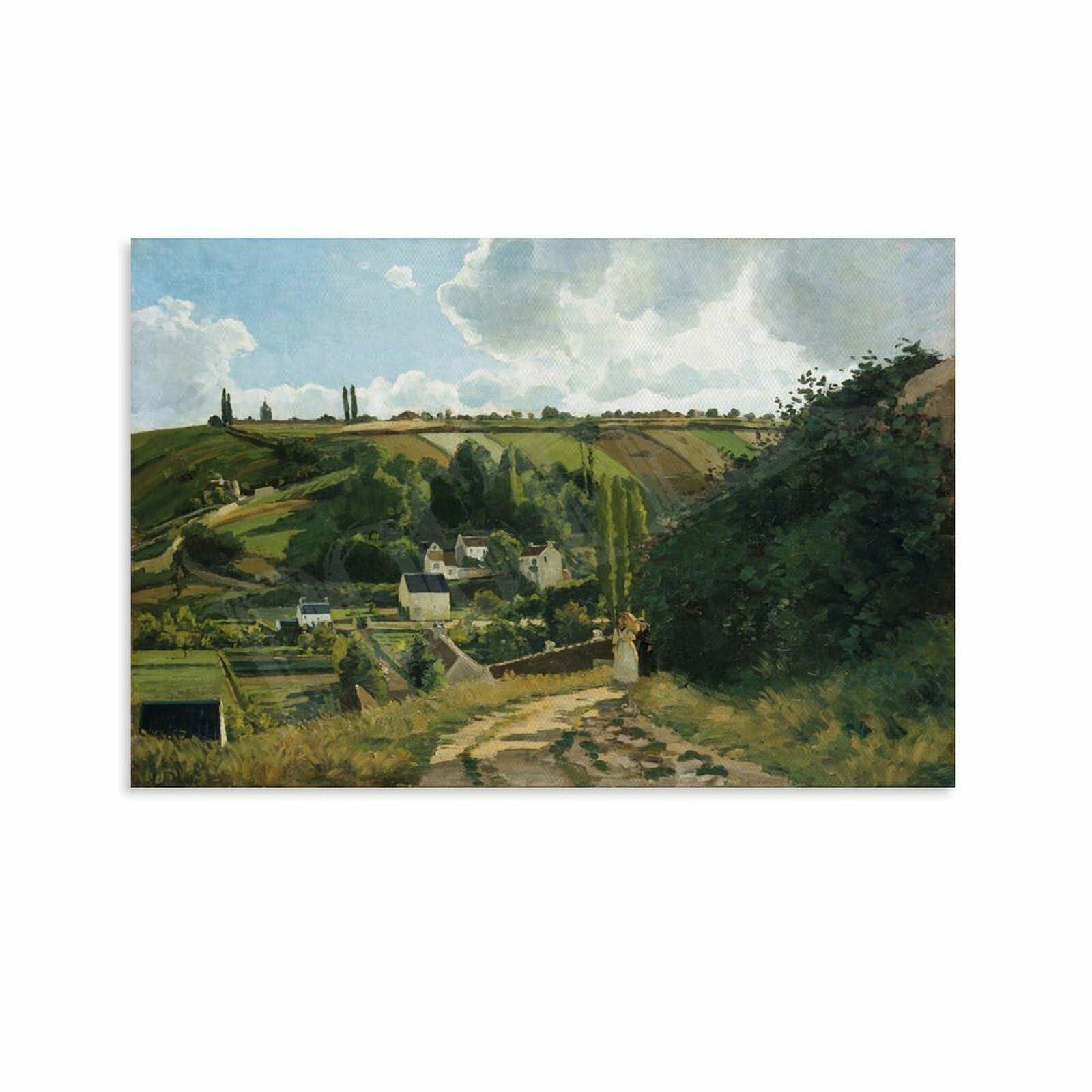 AAWWDF Jalais Hill at Pontoise by Camille Pissarro Poster Impressionist Wall Art Poster Canvas Painting Posters And Prints Wall Art for Living Room Bedroom Decor 24x16inch(60x40cm) Unframe-style