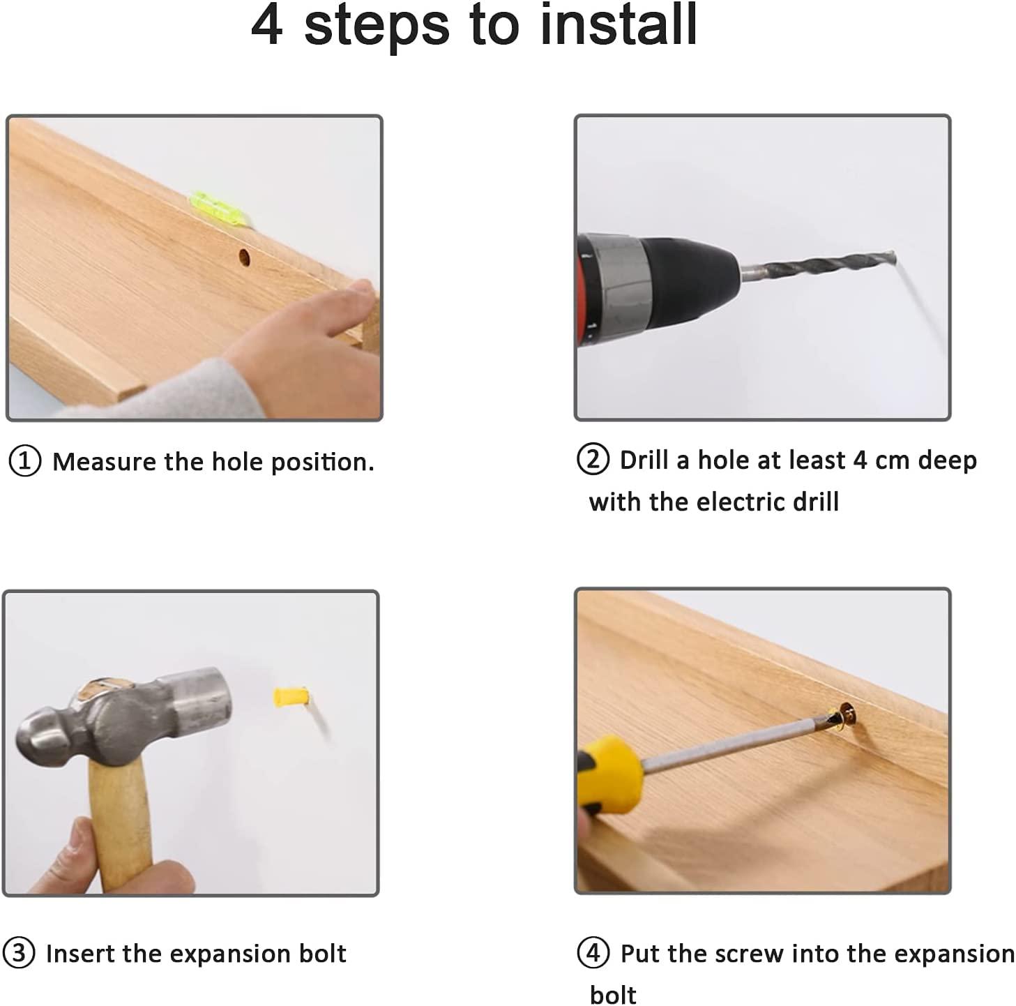 Recogwood Recogwood Floating Shelves Wall Mounted, 12 Inch Wall shelves for Decor and Storage, Natural Solid Oak Wood Shelf, Picture Ledge for Bedroom/Bathroom/Living Room/Kitchen/Laundry Room, Natural Color