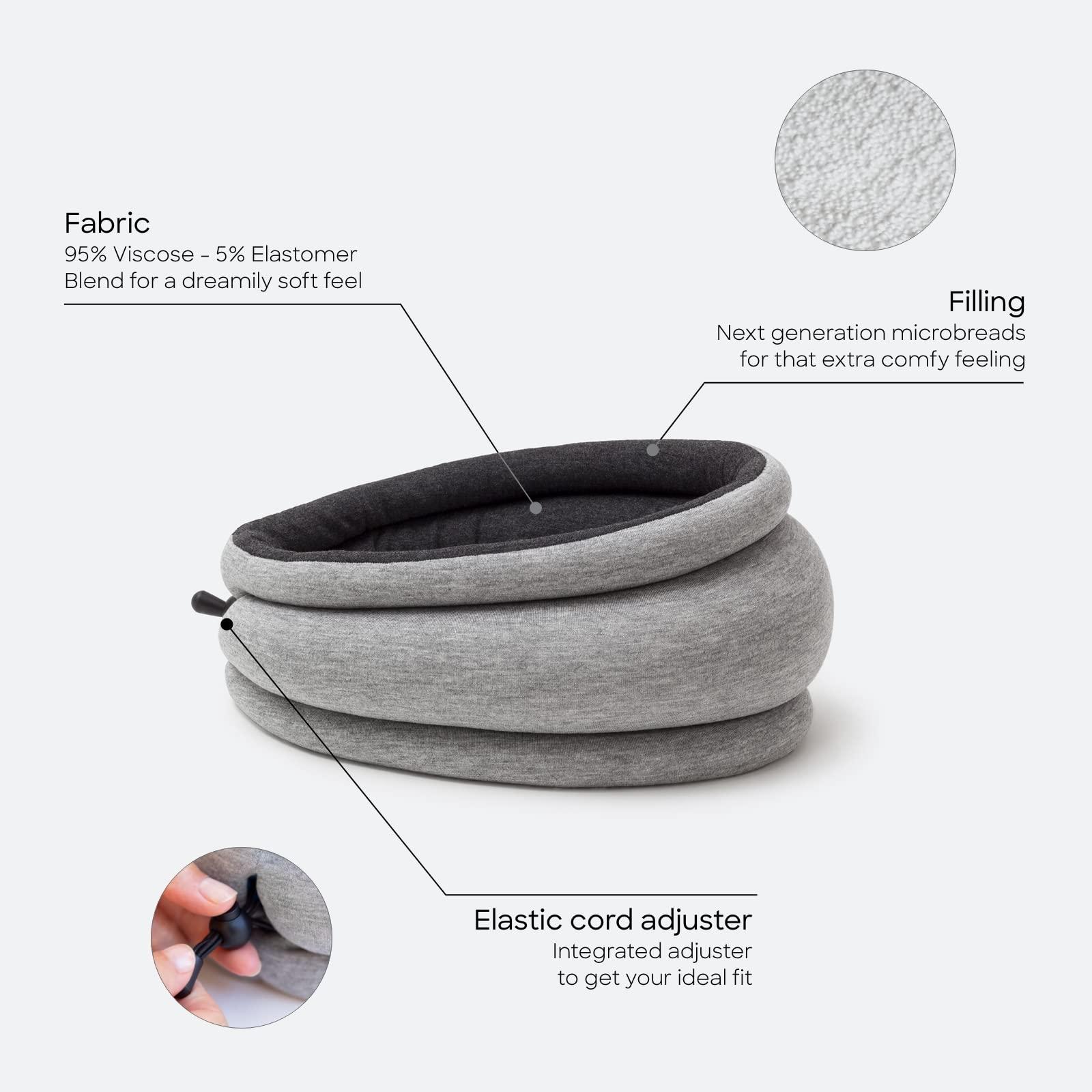 OSTRICH PILLOW Ostrichpillow Light Commuting, Travel Pillow & Power Nap Pillow - Premium Comfort & Lightweight, Adjustable to Your Head, Small & Versatile (Midnight Grey)